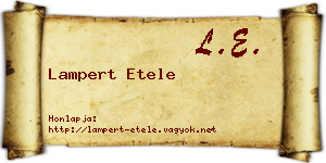 Lampert Etele névjegykártya